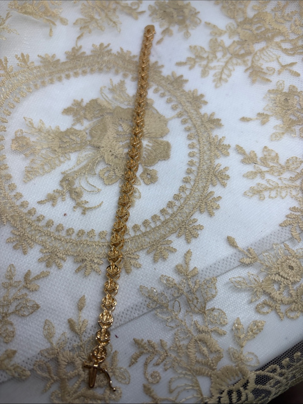 Vintage Estate Marquise Diamond Tennis Bracelet Gold-Finished 925 Sterling - Picture 4 of 9